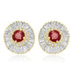 Ruby Diamond Earring 14K White Gold
