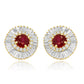 Ruby Diamond Earring 14K White Gold
