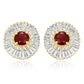 Ruby Diamond Earring 14K White Gold