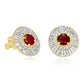 Ruby Diamond Earring 14K White Gold