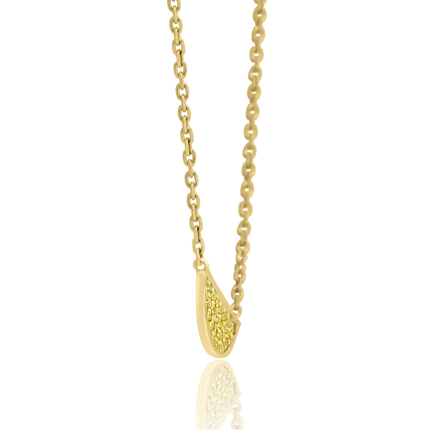 Radiant Half Moon Necklace 14K Yellow Gold