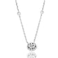 Round Flower Necklace 14K White Gold