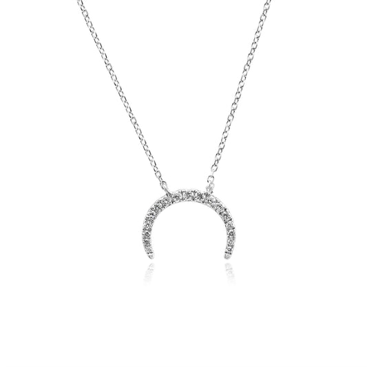 Mesmerizing Crescent Moon 14K White Gold