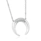 Crescent Moon 14K White Gold & Natural White Diamond