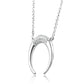 Crescent Moon 14K White Gold & Natural White Diamond