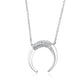 Crescent Moon 14K White Gold & Natural White Diamond