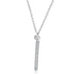 Verticle Bar Necklace 14K White Gold & Natural White Diamond