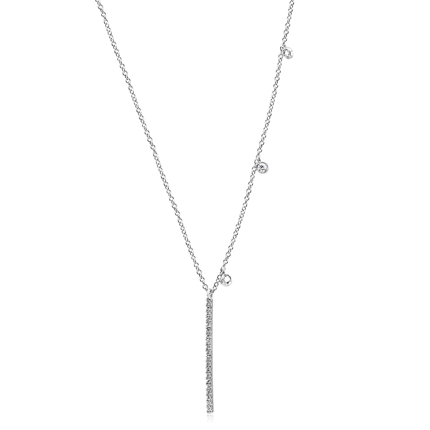 Elegant Diamond Bar Necklace