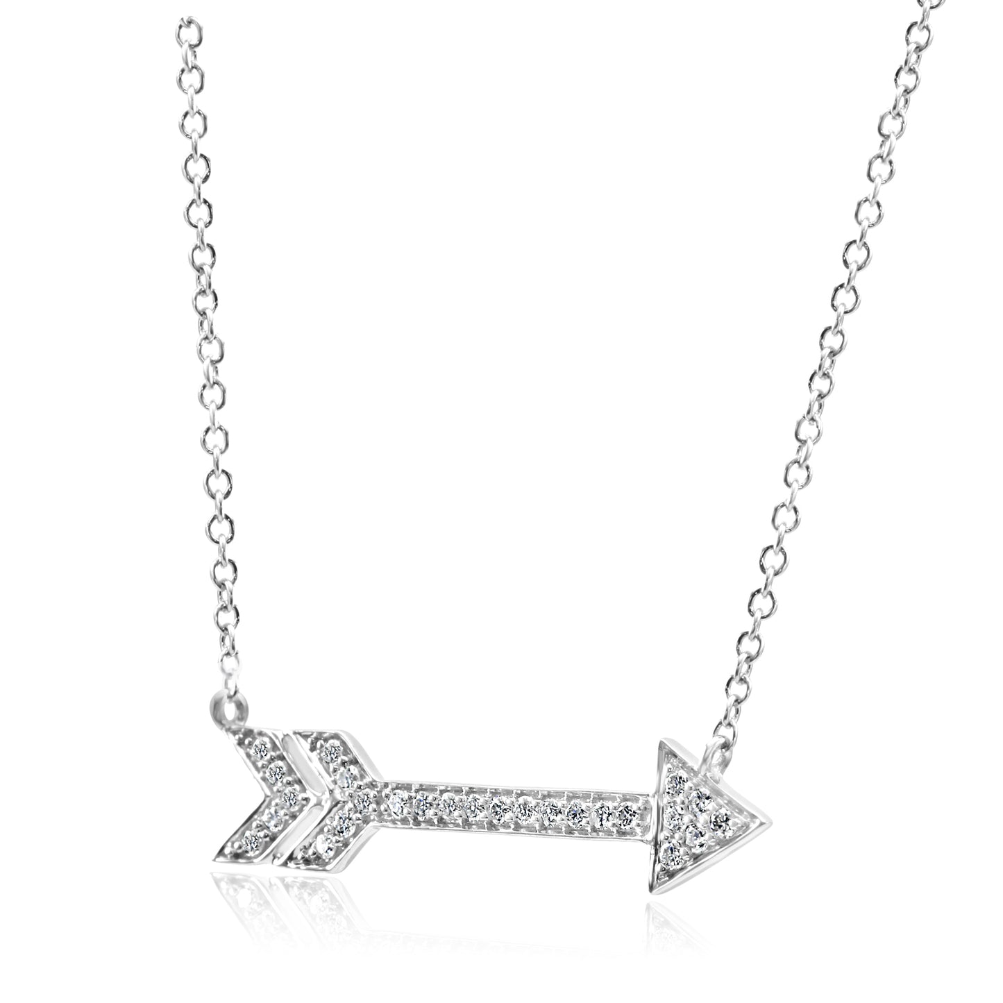 Arrow Necklace 14K White Gold & Natural Diamond