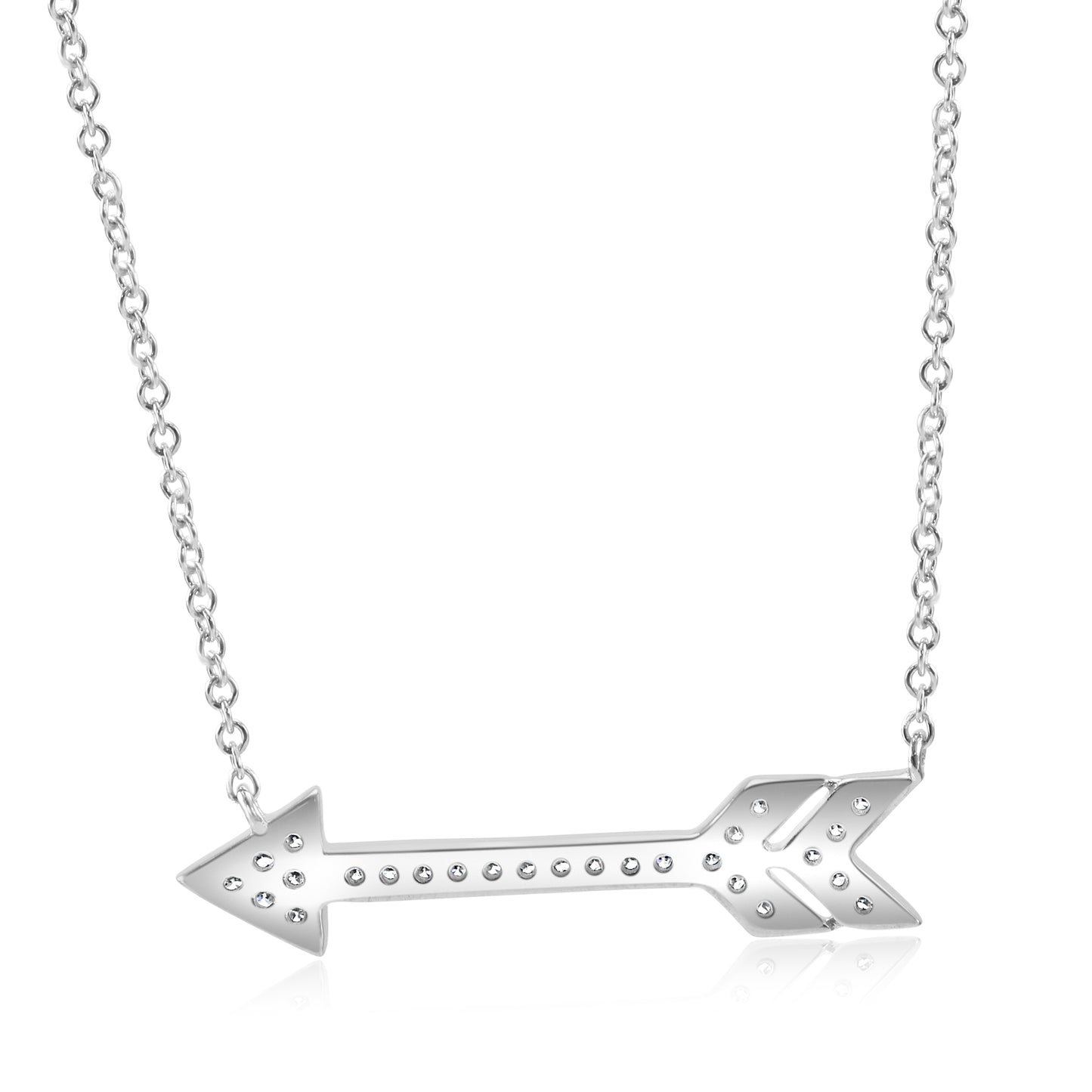 Arrow Necklace 14K White Gold & Natural Diamond