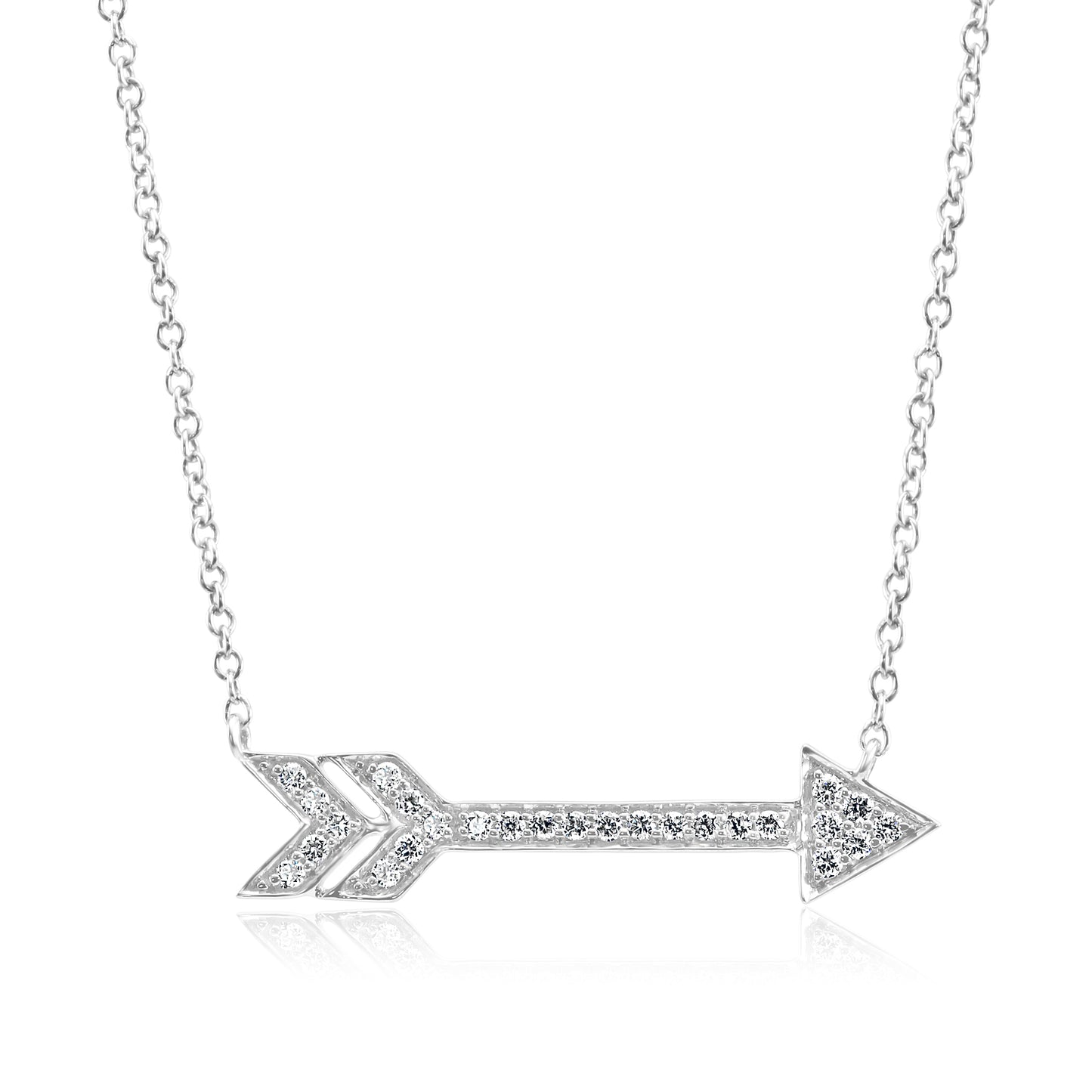 Arrow Necklace 14K White Gold & Natural Diamond