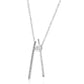 2 Bar Diamond Necklace 14K White Gold