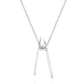 2 Bar Diamond Necklace 14K White Gold