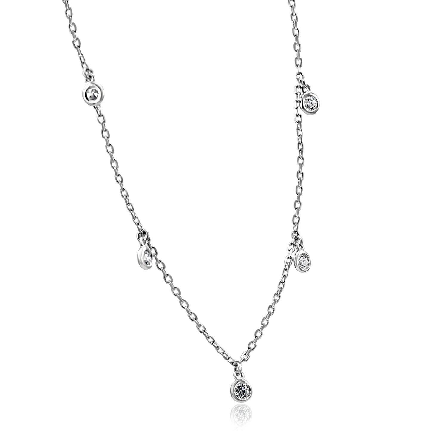 Dazzling Diamond Necklace 14K White Gold