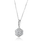 Hexagon Pendant Necklace 14K White Gold