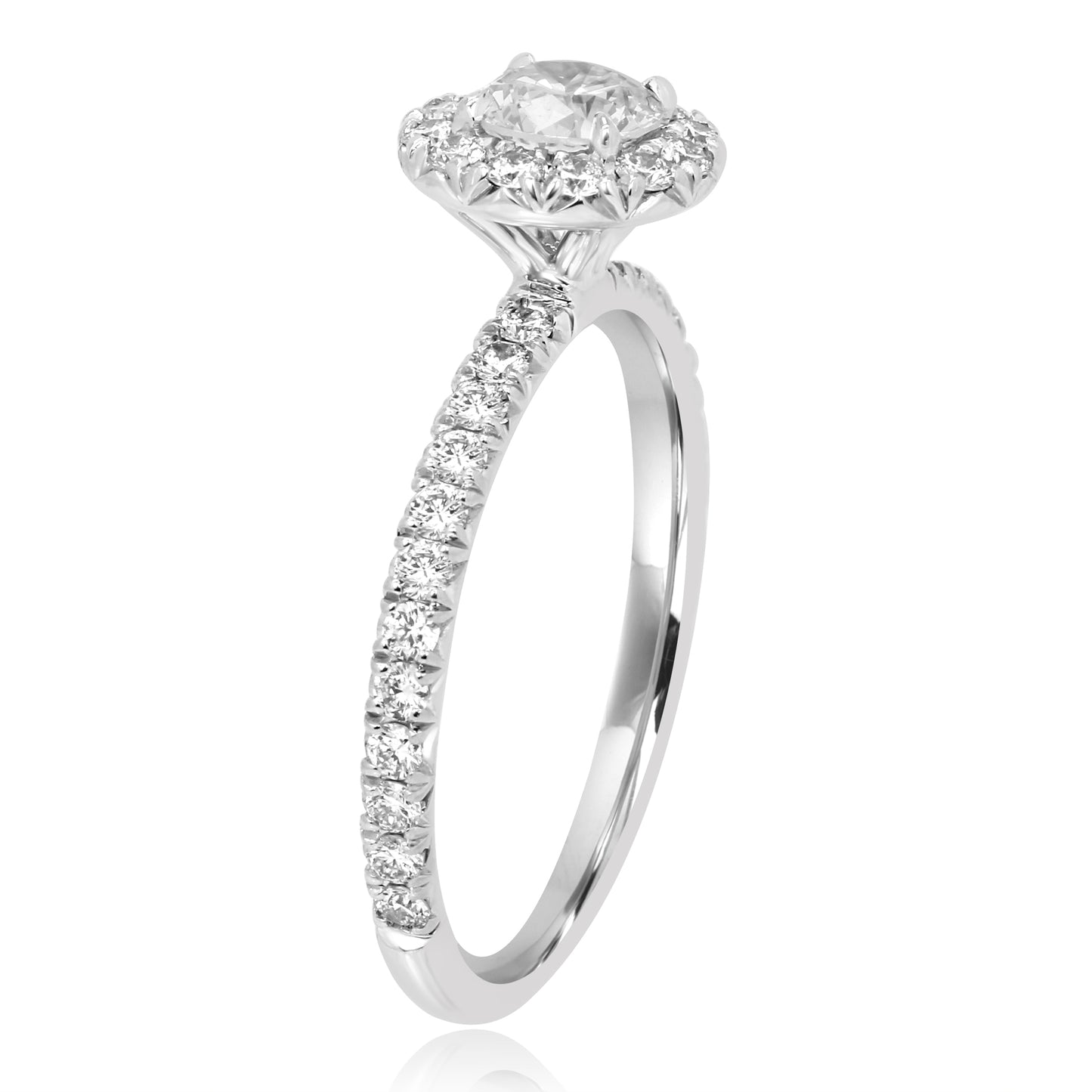 GIA Certified Bridal Ring 18K White Gold & Platinum