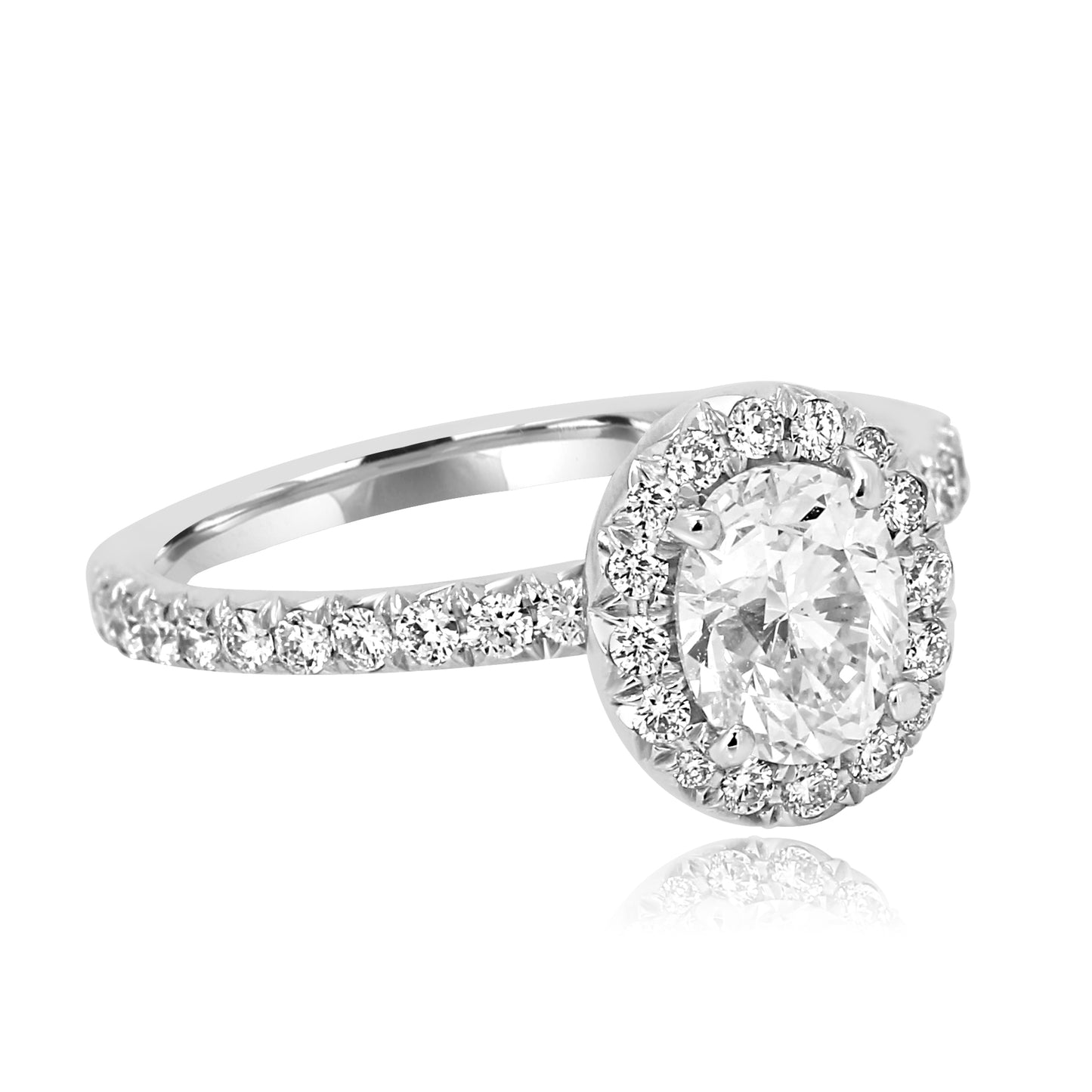 GIA Certified Bridal Wedding Ring 18K White Gold & Platinum