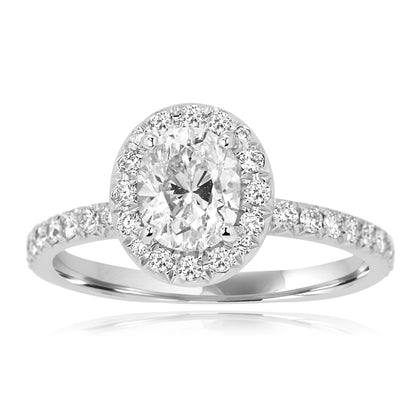 GIA Certified Bridal Wedding Ring 18K White Gold & Platinum