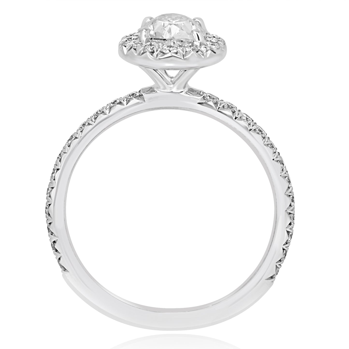 GIA Certified Bridal Wedding Ring 18K White Gold & Platinum