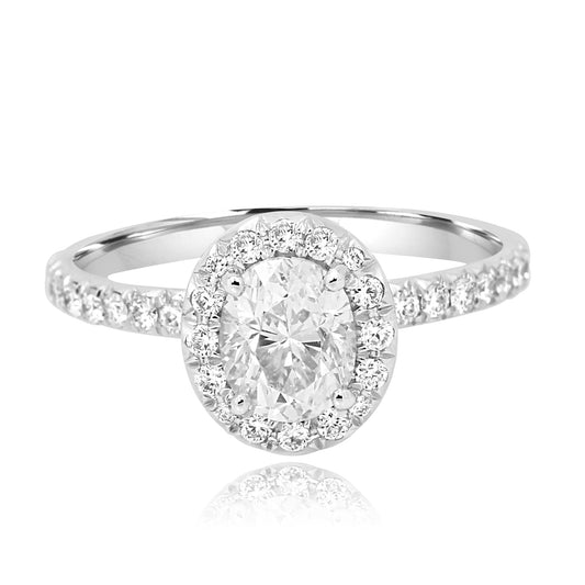 GIA Certified Bridal Wedding Ring 18K White Gold & Platinum