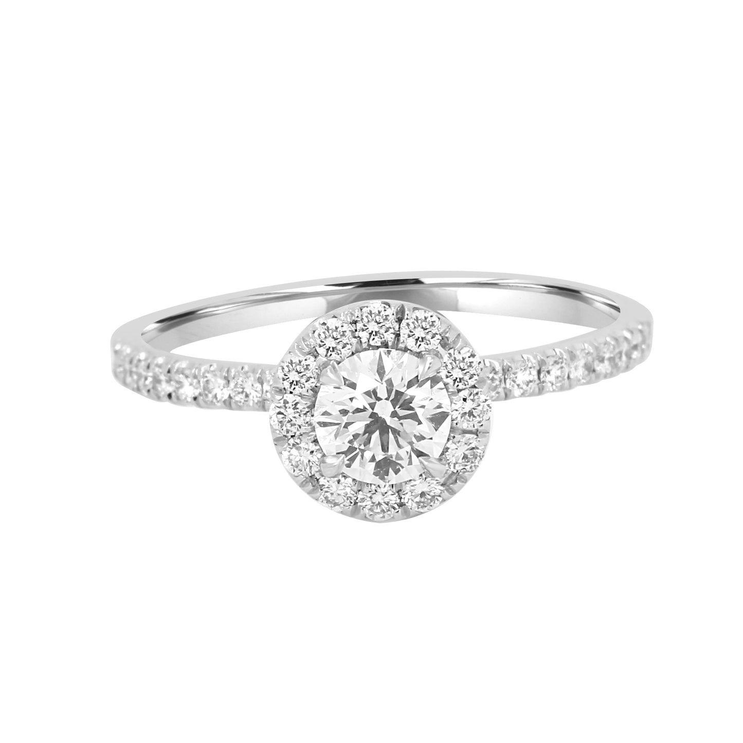 GIA Certified Diamond Bridal Ring 0.92 CT 18K White Gold & Platinum