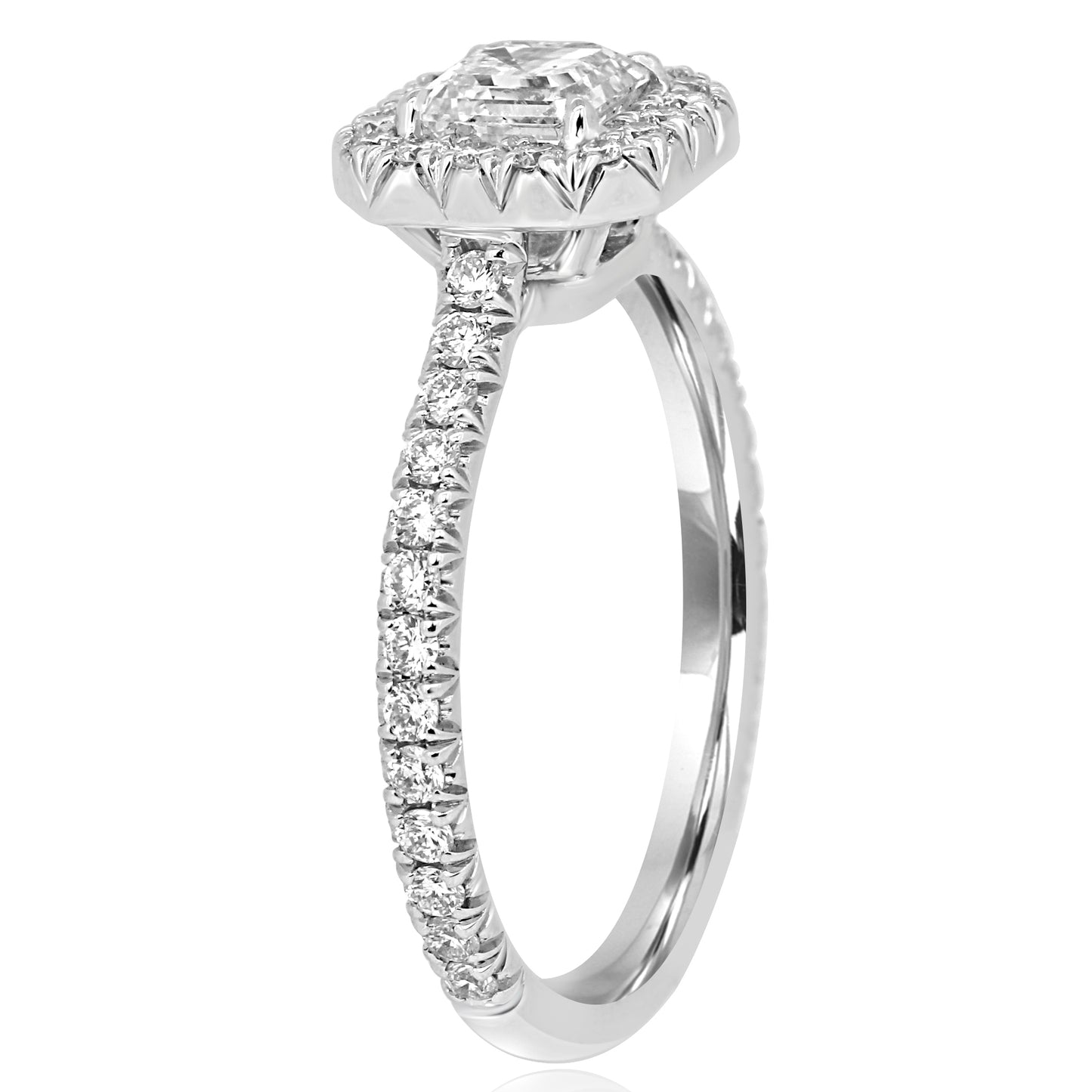 GIA Certified Bridal Wedding Ring 18K White Gold