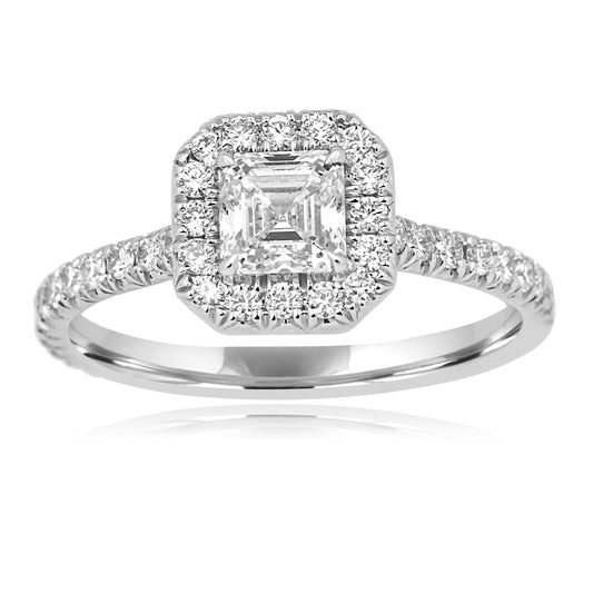 GIA Certified Bridal Wedding Ring 18K White Gold