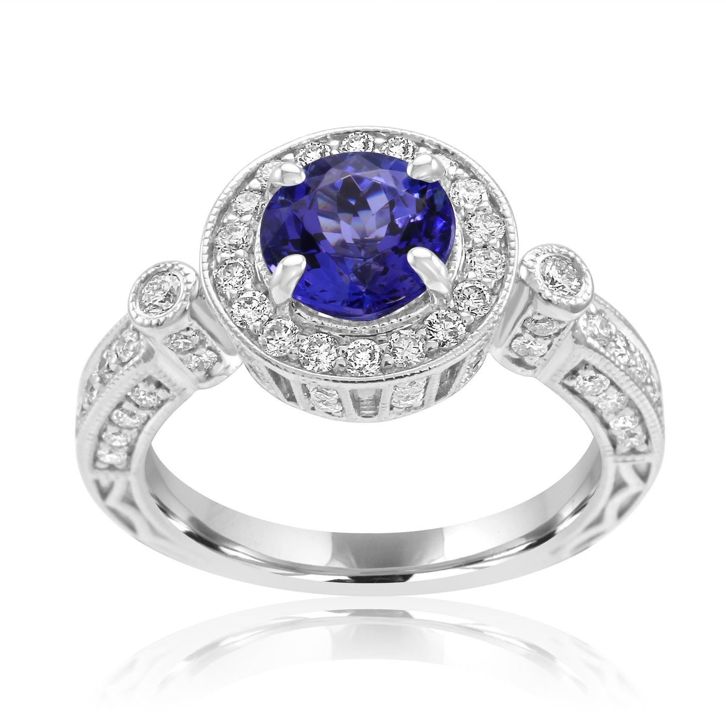 Stunning Tanzanite 14K White Gold Ring