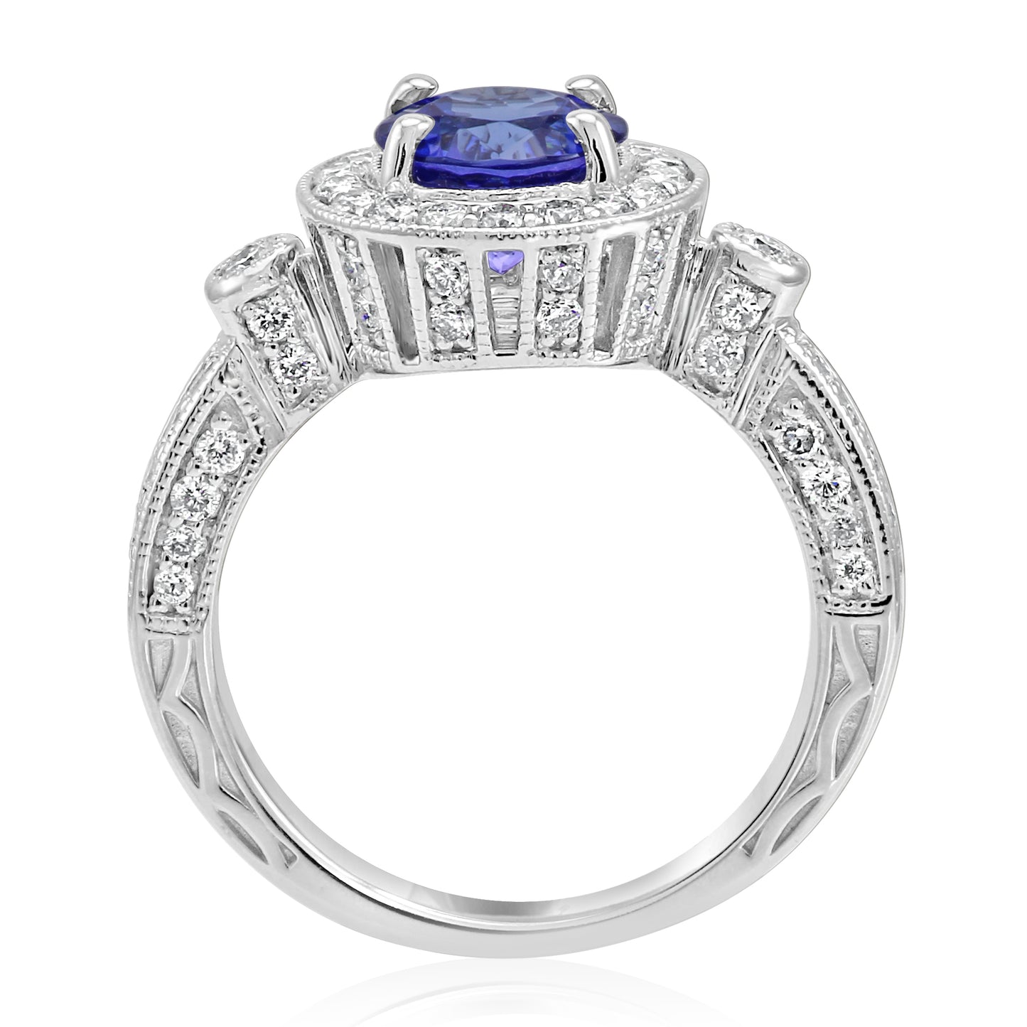 Stunning Tanzanite 14K White Gold Ring