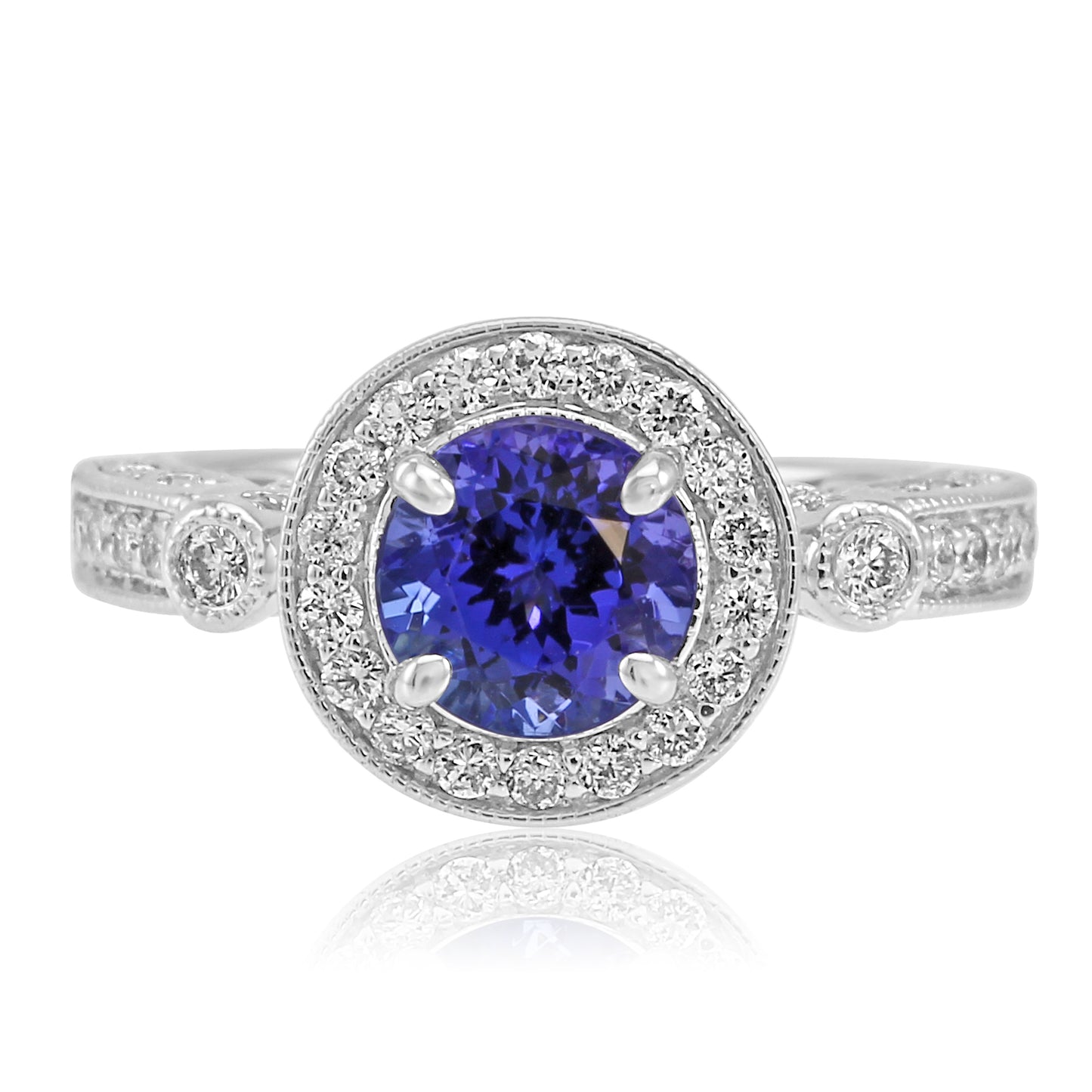 Stunning Tanzanite 14K White Gold Ring