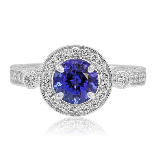 Stunning Tanzanite 14K White Gold Ring