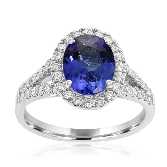 Mesmerizing Tanzanite Ring 14K White Gold