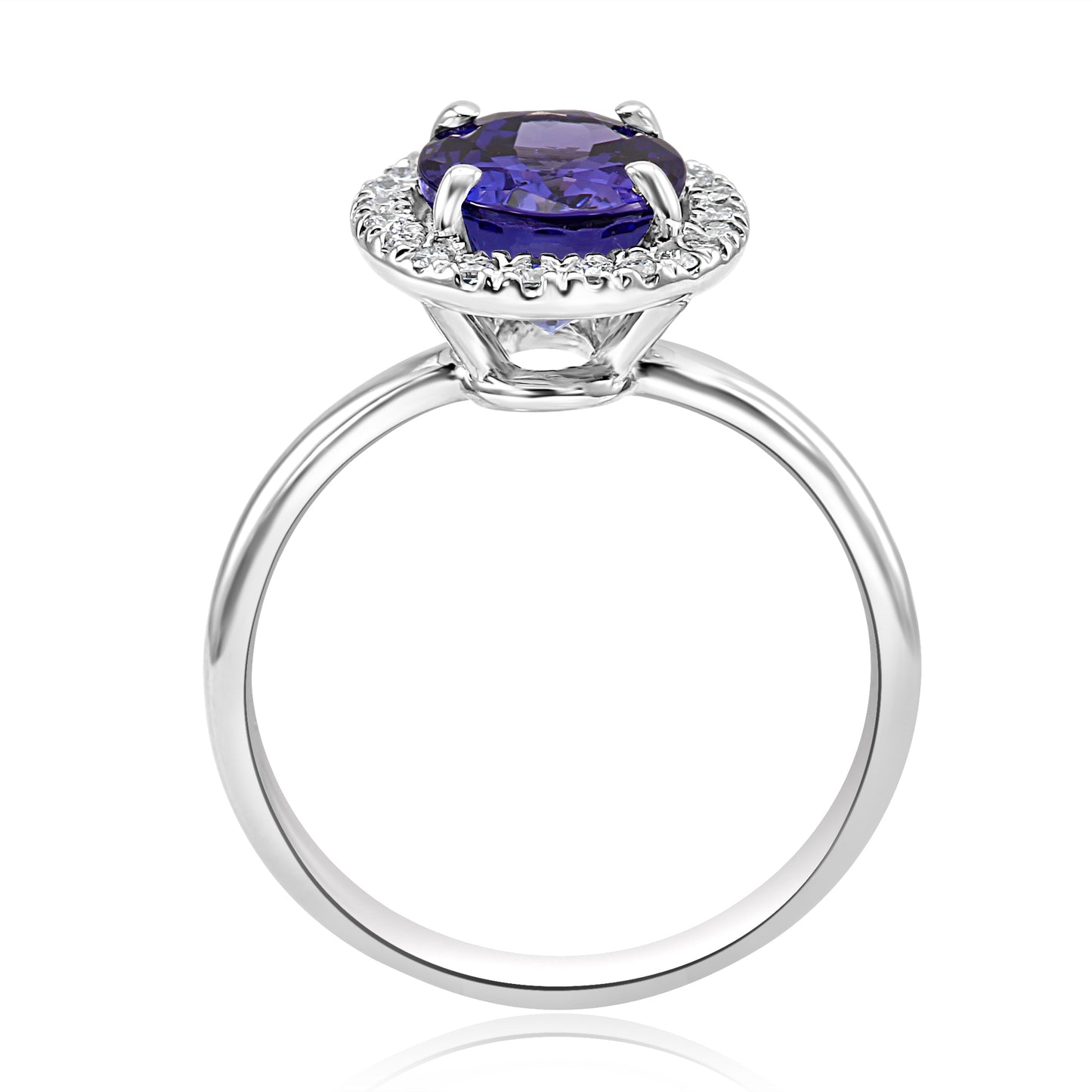 Radiant Tanzanite Ring 14K White Gold