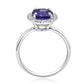 Radiant Tanzanite Ring 14K White Gold