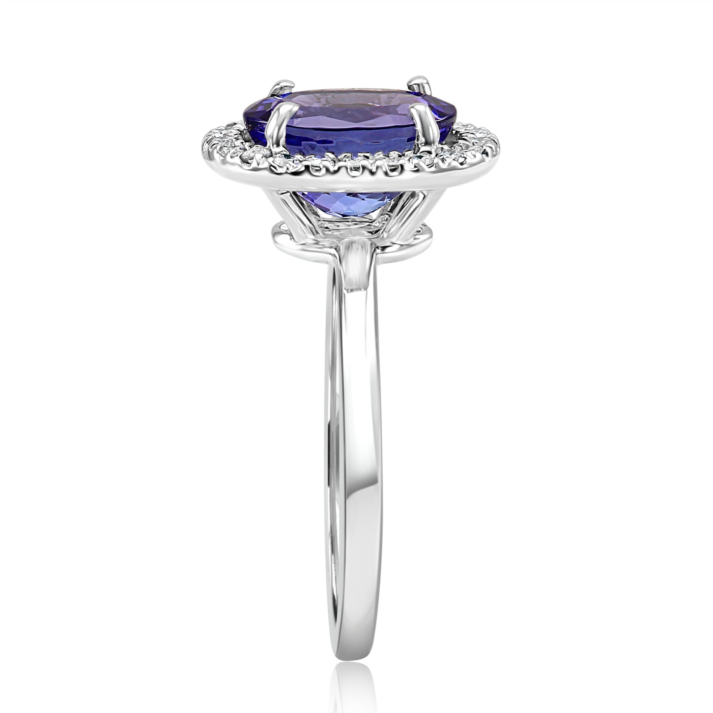 Radiant Tanzanite Ring 14K White Gold