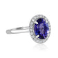 Radiant Tanzanite Ring 14K White Gold