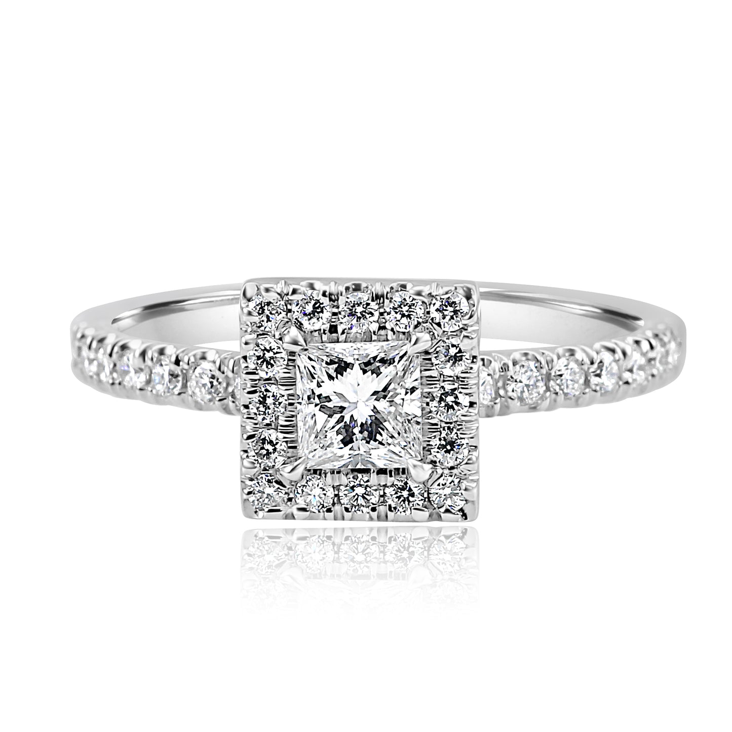 GIA Certified Diamond Bridal Ring 18K White Gold