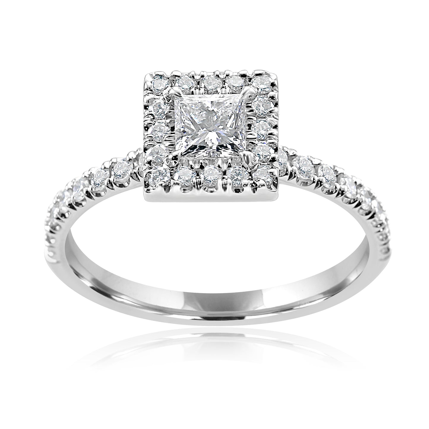 GIA Certified Diamond Bridal Ring 18K White Gold