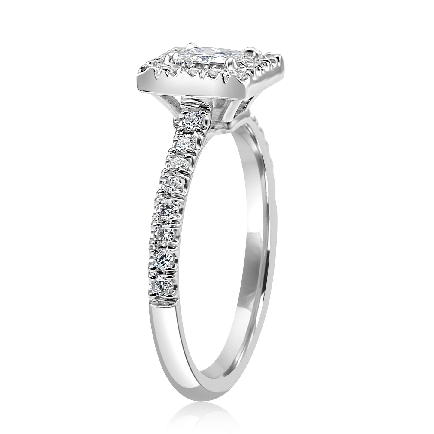 GIA Certified Diamond Bridal Ring 18K White Gold