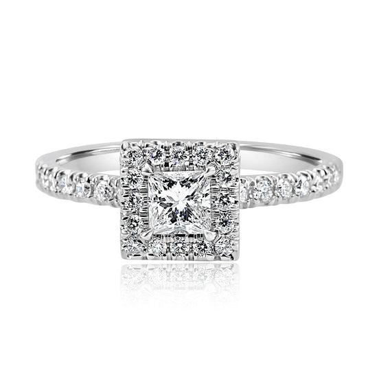 GIA Certified Diamond Bridal Ring 18K White Gold