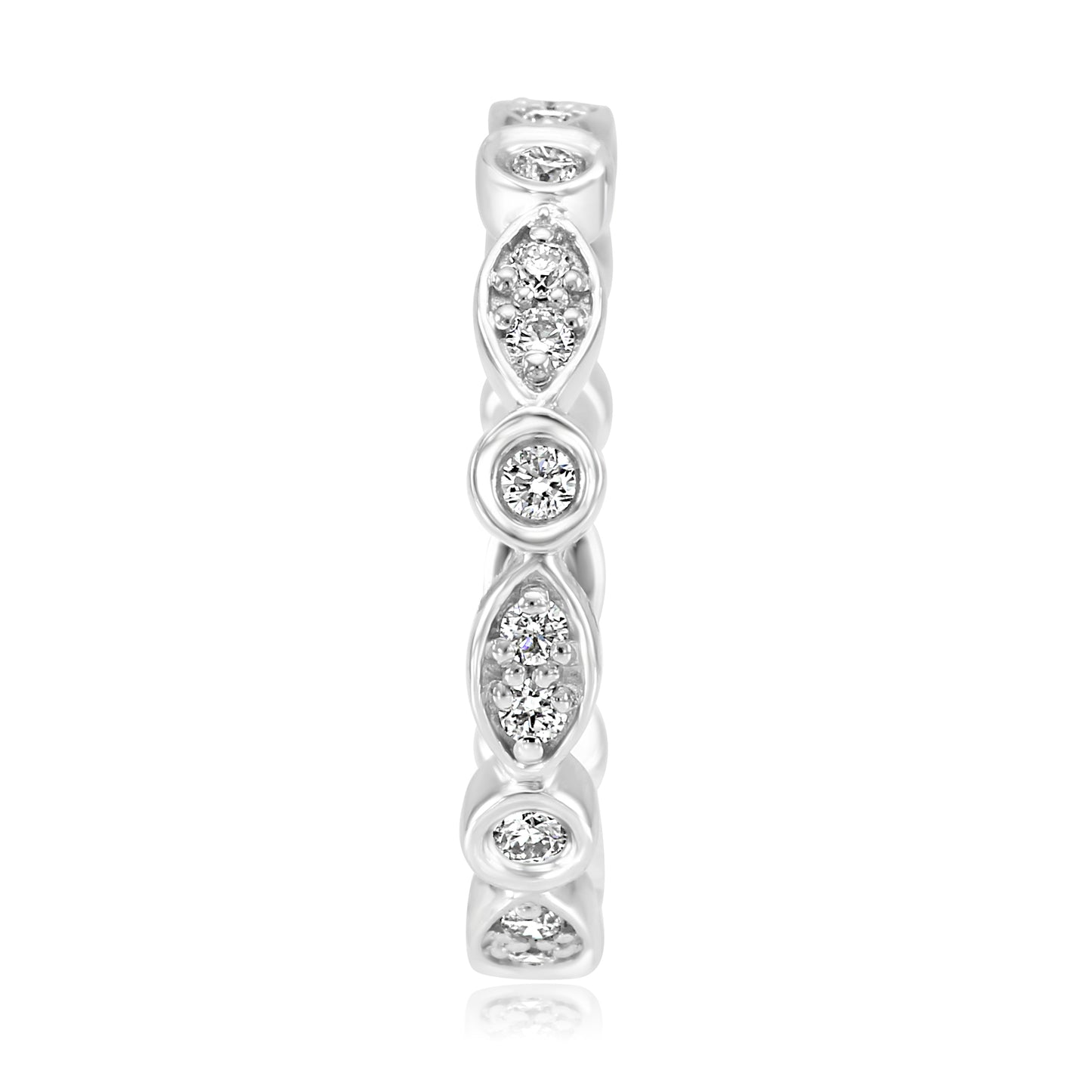 Regal Eternity Band Diamond Ring 14K White Gold