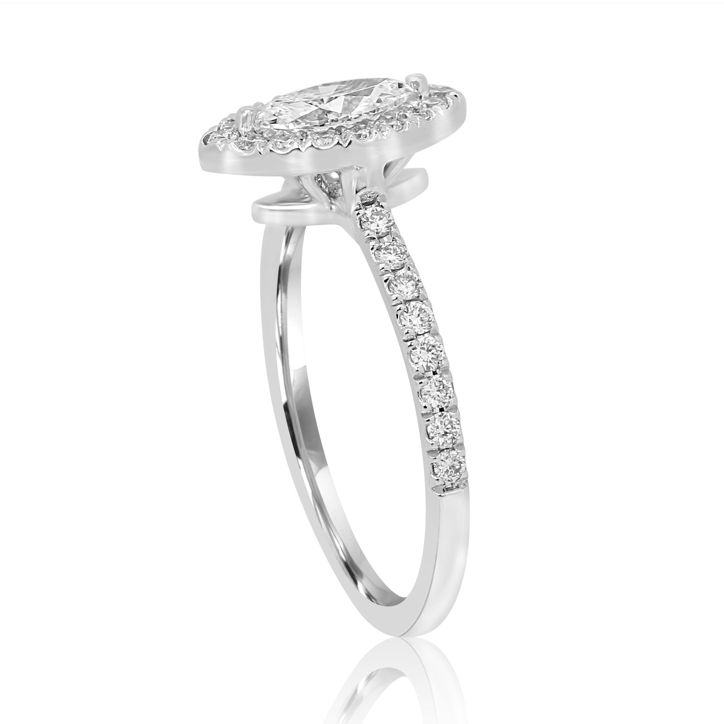 Bridal Ring GIA Certified 14K White Gold