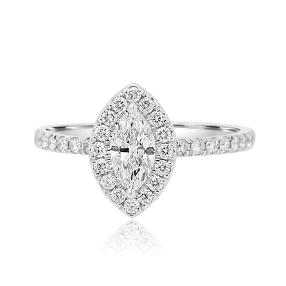 Bridal Ring GIA Certified 14K White Gold