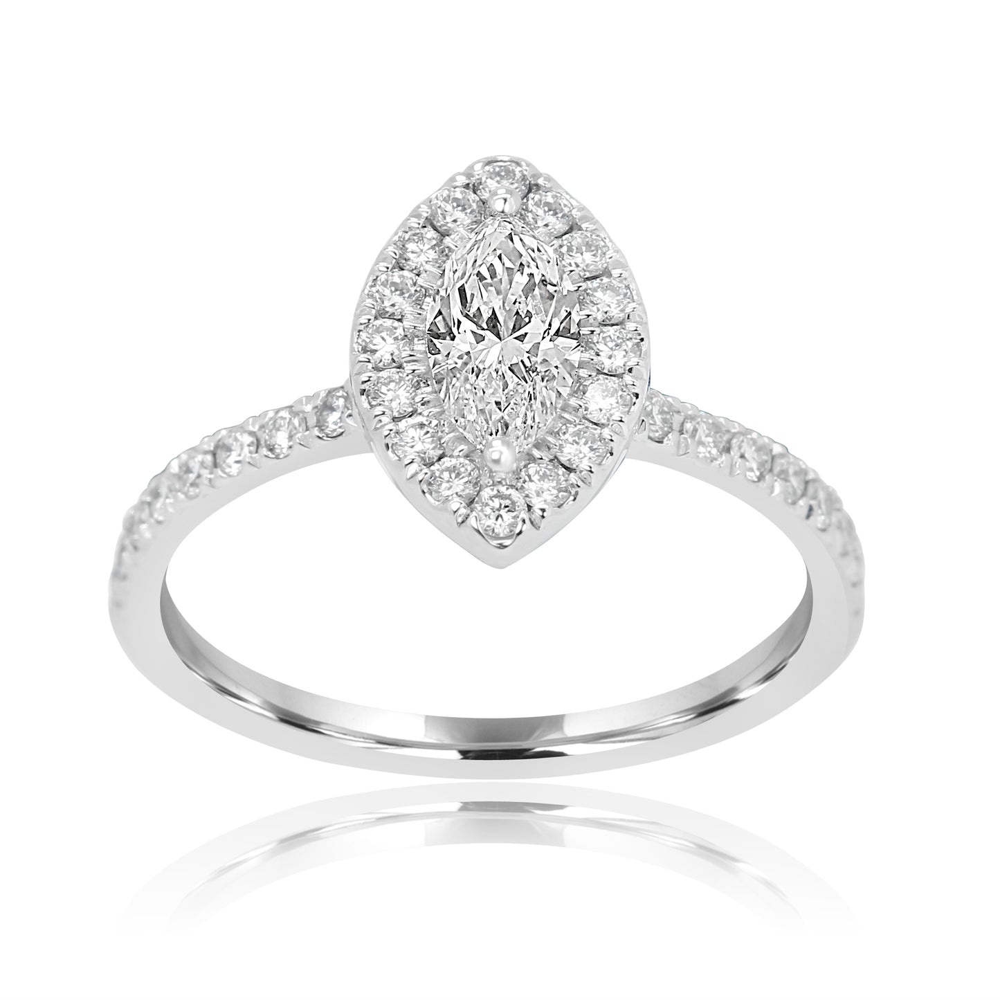 Bridal Ring GIA Certified 14K White Gold