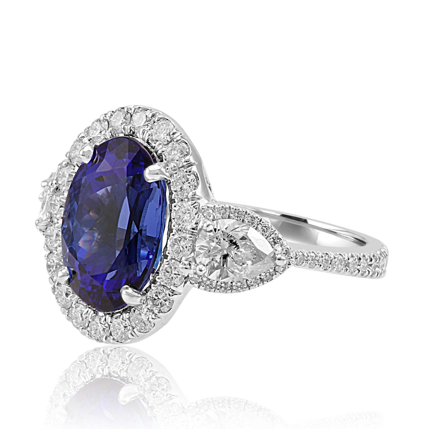 Tanzanite And Diamond 18K White and Yellow Gold