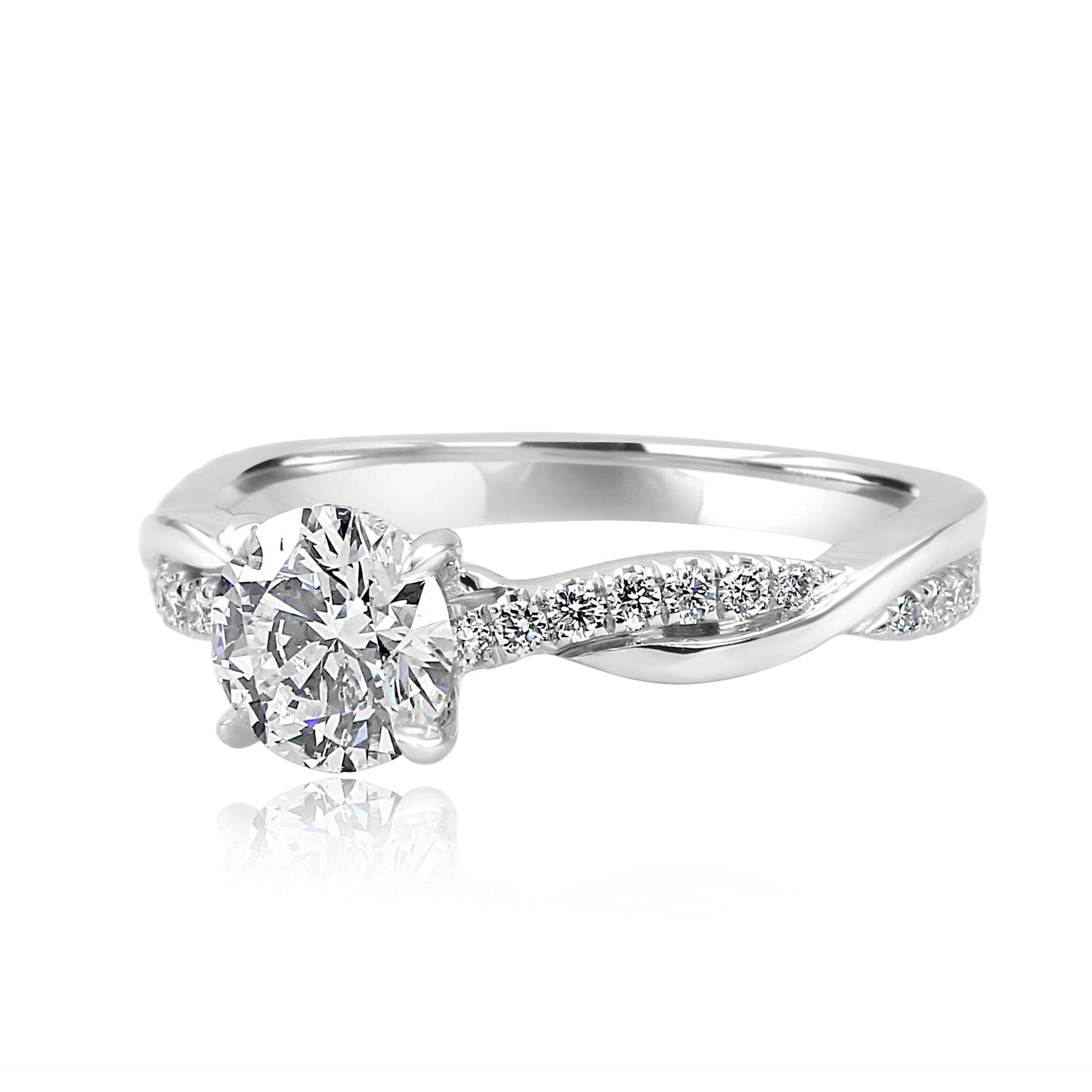 GIA Certified Bridal Wedding Ring 14K White Gold