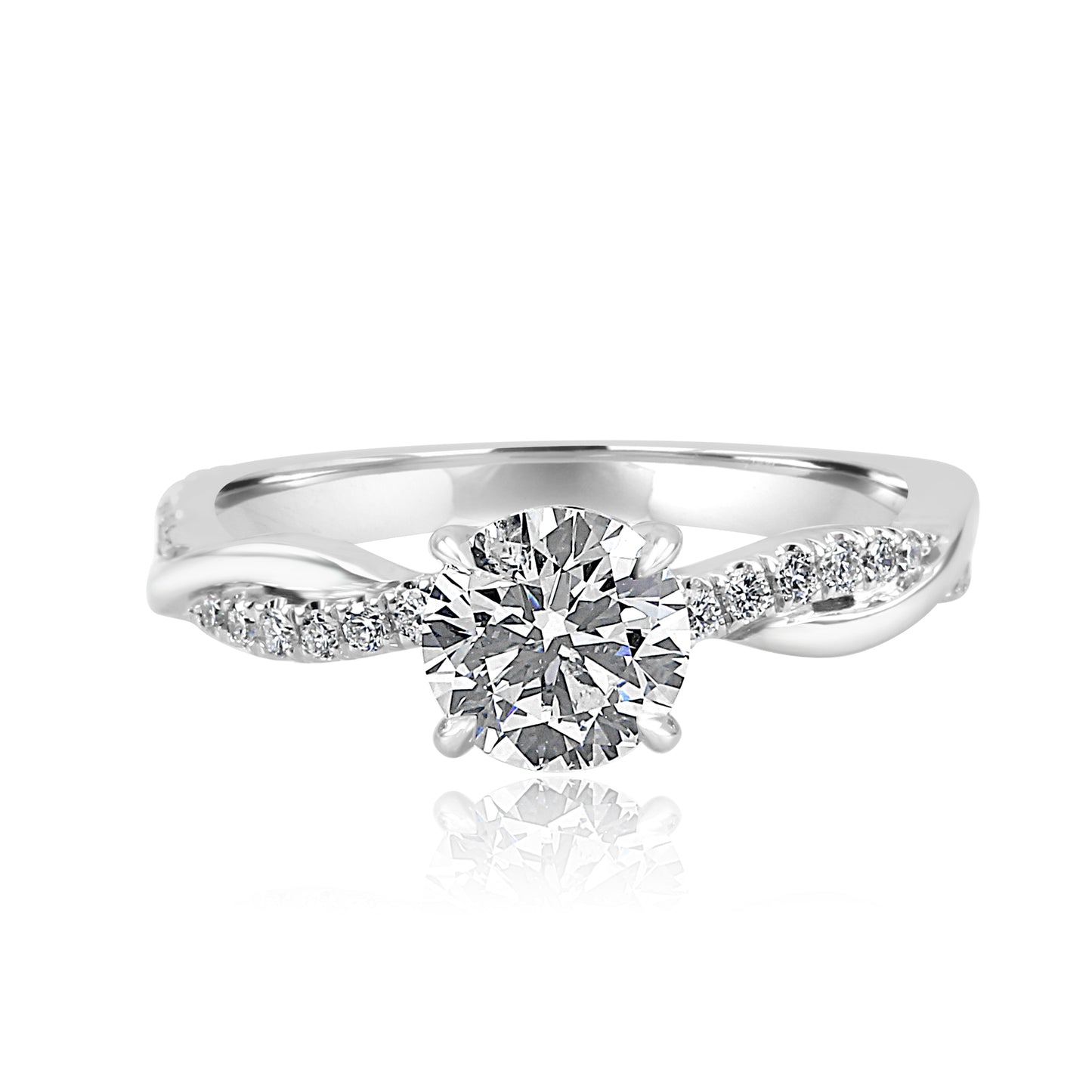 GIA Certified Bridal Wedding Ring 14K White Gold