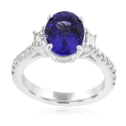 Oval Tanzanite Ring 18K White Gold