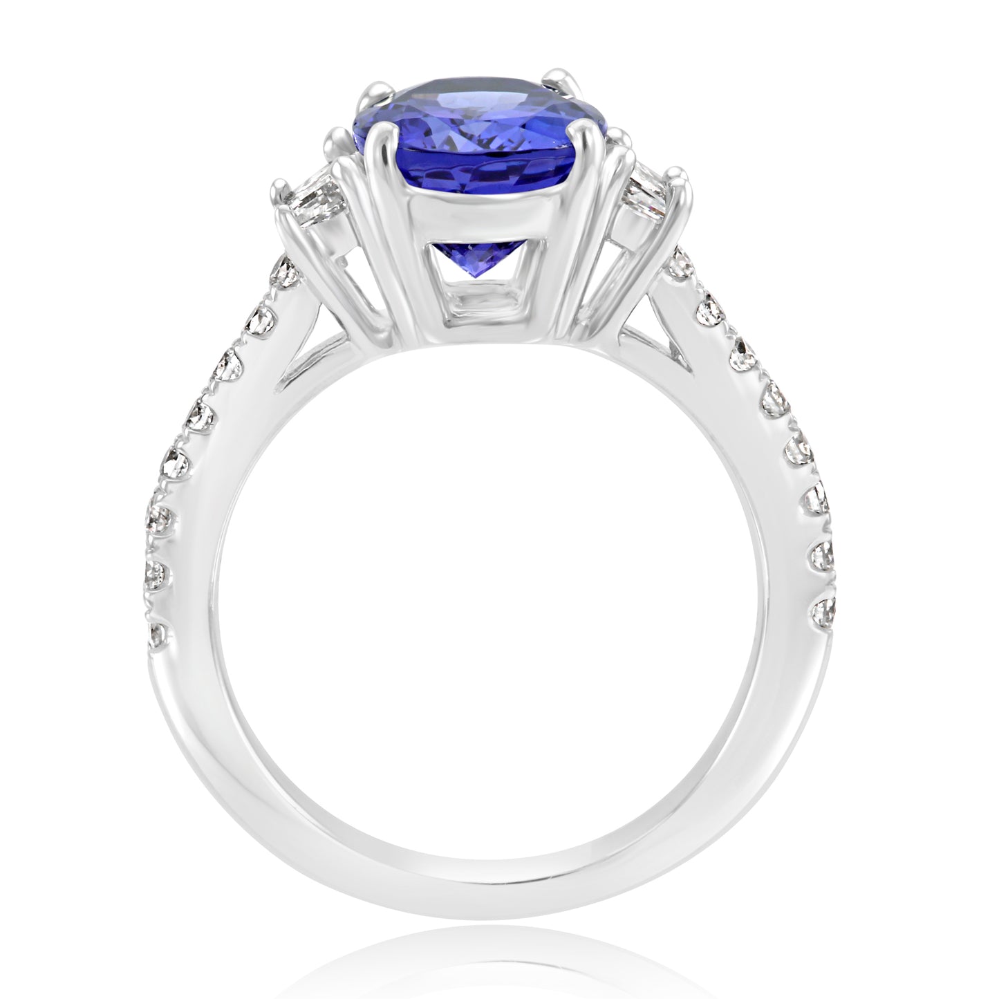 Oval Tanzanite Ring 18K White Gold