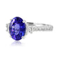 Oval Tanzanite Ring 18K White Gold